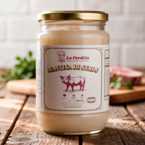Manteca de Cerdo pote vidrio